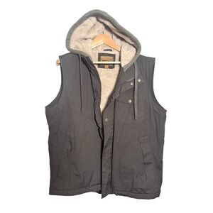 Venado Men's Conceal Carry Hooded Sherpa Lined Work Heavy Duty Vest Sz L